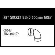 Marley 88° Socket Bend 100mm Grey - RB2.100.GY